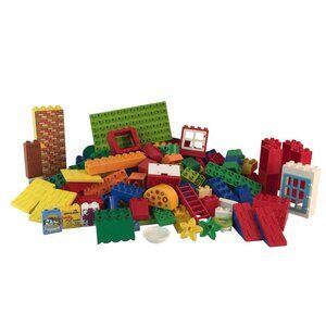 Lego Duplo Building Blocks Lot 180+ Pcs Base Plate Door Brick Wall Ladder Roof